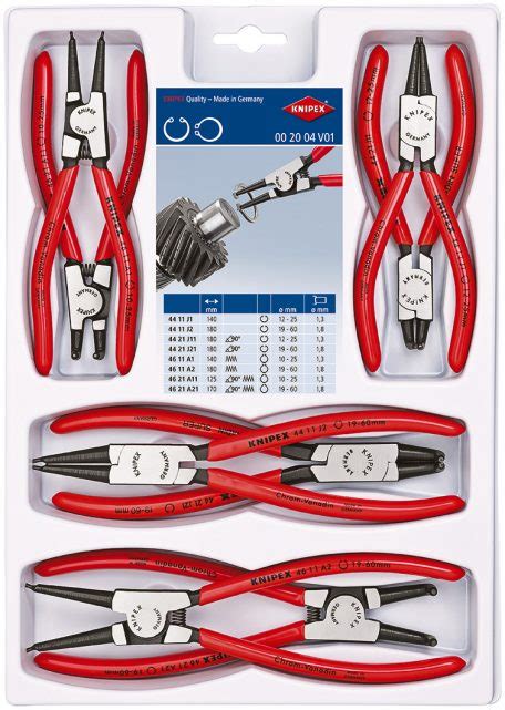 Knipex V Piece Precision Circlip Plier Set Primetools