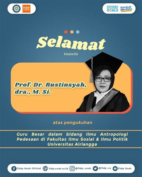 PENGUKUHAN GURU BESAR FISIP UNAIR PROF DR RUSTINSYAH DRA M SI