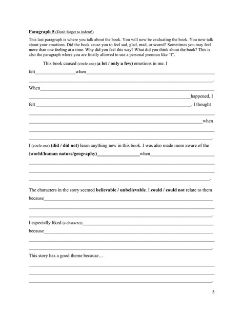 Printable Book Report Template 7th Grade Printable Templates