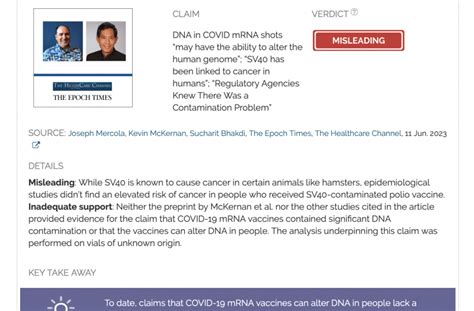 Claim That COVID 19 MRNA Vaccines Contain DNA Contaminants Based On