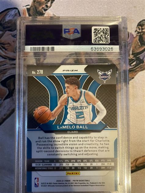 Panini Prizm Basketball Card Lamelo Ball Rookie Orange Ice