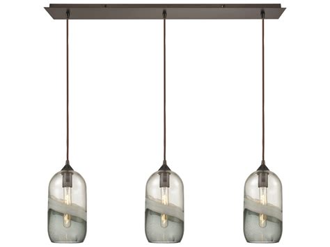 Elk Home Sutter Creek 3 Light Oil Rubbed Bronze Chrome Glass Island