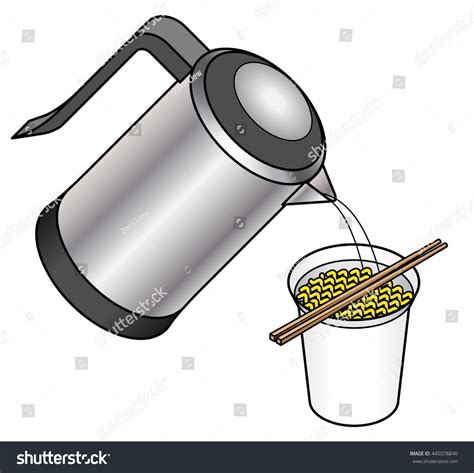 Kettle Pouring Boiling Water Into Cup Stock Vector Royalty Free