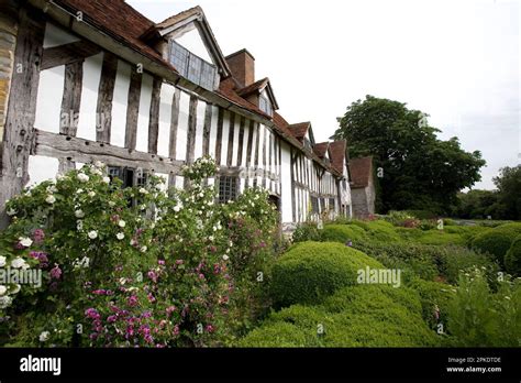 View of Mary Arden's House in the Warwickshire village of Wilmcote ...