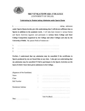 Undertaking Form Fill And Sign Printable Template Online