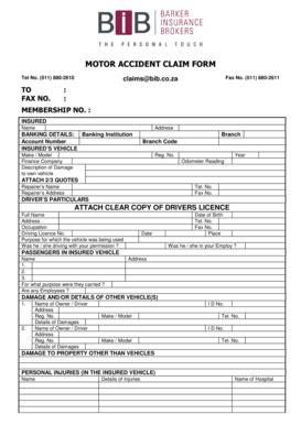 Fillable Online Motor Accident Claim Form2 Fax Email Print PdfFiller