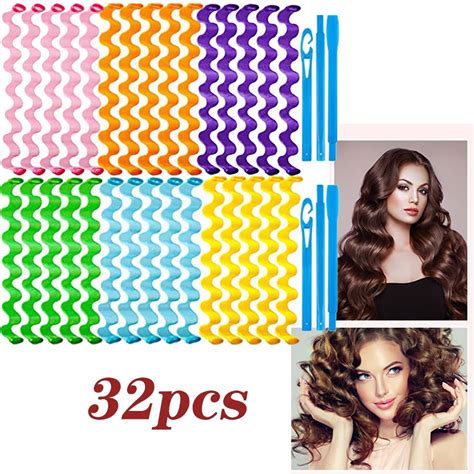 Dicasser 30 Pcs Hair Curlers Styling Kit Wave Style Hair Rollers Spiral