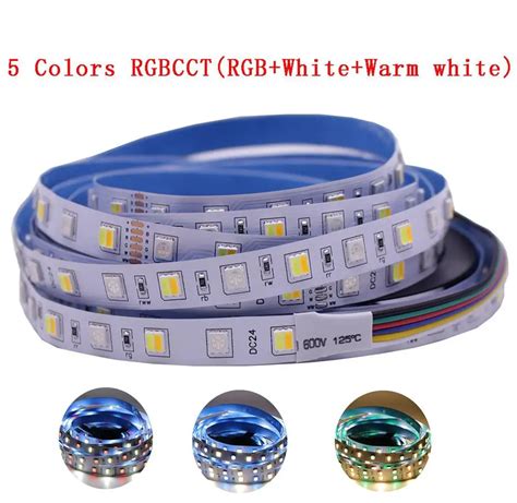 12mm PCB 5M 4in1 5in1 RGB CCT LED Strip 5050 60leds M 5 Colors In 1