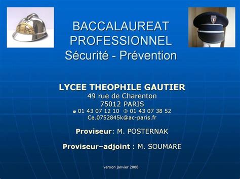 PPT BACCALAUREAT PROFESSIONNEL S Curit Pr Vention PowerPoint