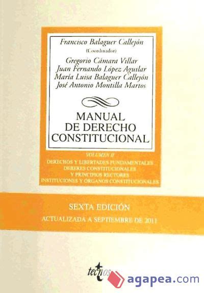 Manual De Derecho Constitucional Vol Ii Derechos Y Libertades