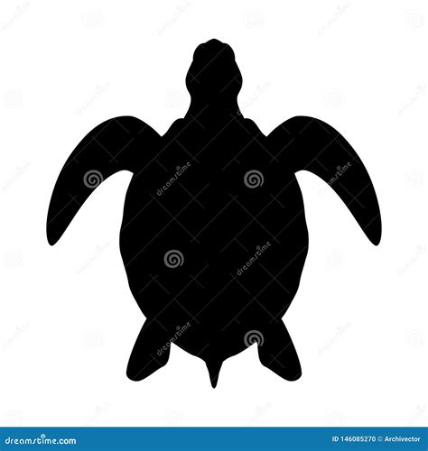 Silueta Del Negro De La Tortuga De Mar Ilustraci N Del Vector