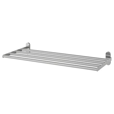 Brogrund Wall Shelf With Towel Rail Stainless Steel 2638x1058 Ikea