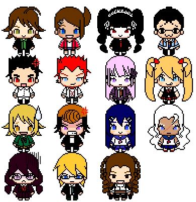 Dangan Ronpa References Dangan Ronpa Pixel Art Avatars