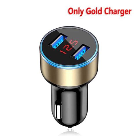 Couleur Seulement Or Chargeur Chargeur De Voiture Double Usb W A