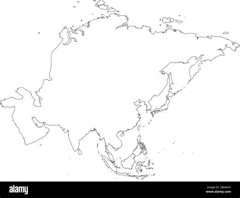 Mapa De Asia Blanco Y Negro