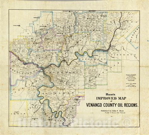 Historic Map : Map of Venango County Oil Regions, 1865 - Vintage Wall ...