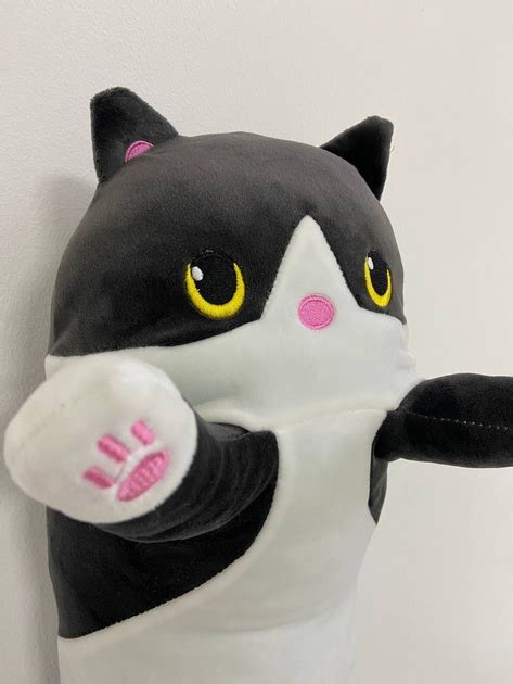 Мягкая плюшевая игрушка Кот Батон котейка-подушка Черный 50 см ...