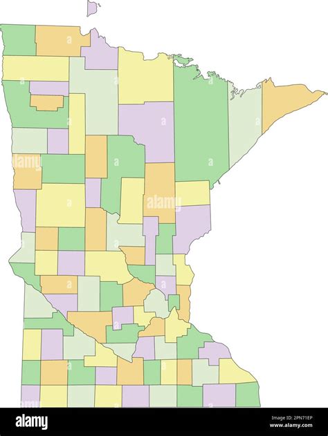 Minnesota Highly Detailed Editable Political Map With Labeling Stock