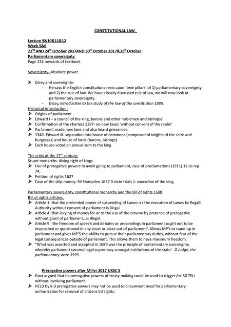 Consitunal Law Lecture 9and10and11and12 Constitutional Law Lecture 9and10and11