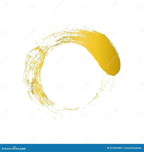 Golden Enso Zen Circle Brush Vector Illustration Vector Cartoondealer