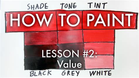 Value Modifying Colours With Tints Tones Shades How To Paint 2