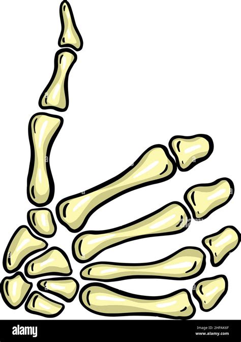 Cartoon Skeleton Hand Gesture Illustration Vector For Halloween Stock