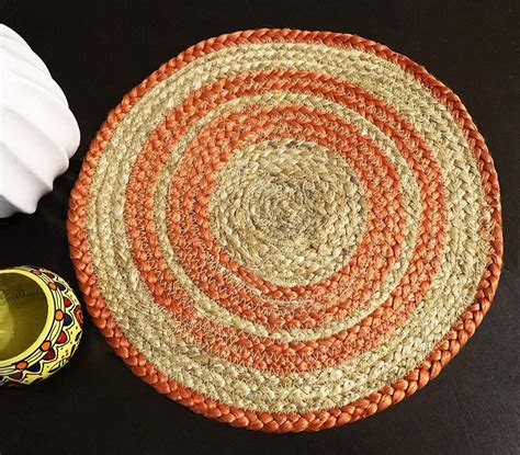 Orange And Beige Round Jute Placemat Size Inch At Rs Piece In