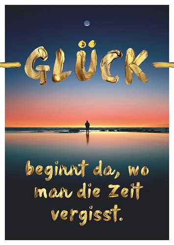 Postkarte A6 LUSTIG GLÜCK BEGINNT DA WO MAN ZEIT