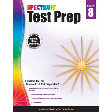 Carson Dellosa Spectrum Test Prep Grade 8 Cd 704690 Teachersparadise