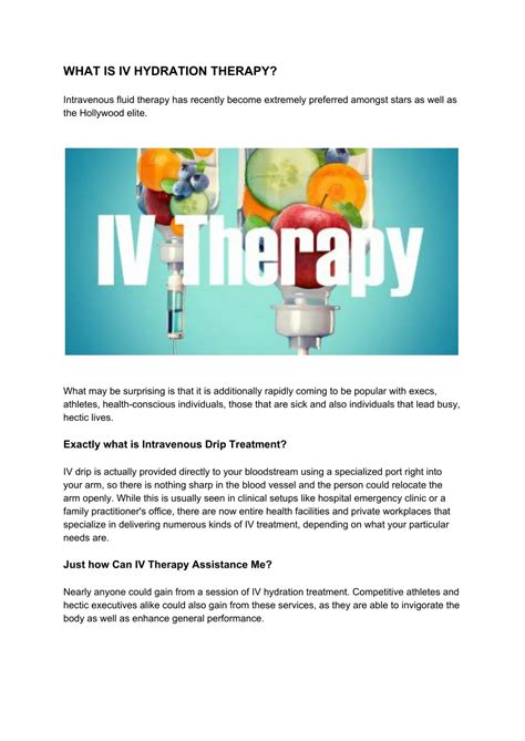 Ppt What Is Iv Hydration Therapy Powerpoint Presentation Free