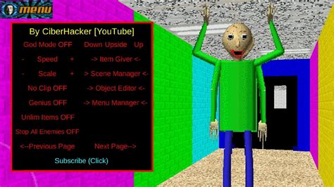 Baldi S Basics Classic New Mod Menu Apk Youtube