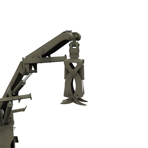 truck log loader crane 3d model