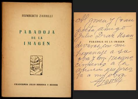 Zarrilli Humberto Paradoja De La Imagen Poemas Montevideo 1958