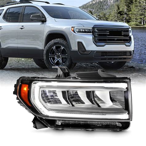 Akkon Fits 2020 2023 Gmc Acadia At4 [full Led] Chrome Headlight W T