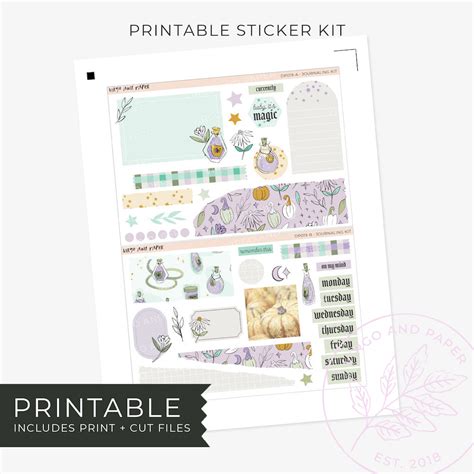 Printable Journaling Stickers Pumpkins And Potions Virgo And Paper