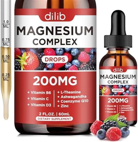 Triple Magnesium Complex Supplement Magnesium Glycinate Threonate Citrate Liquid