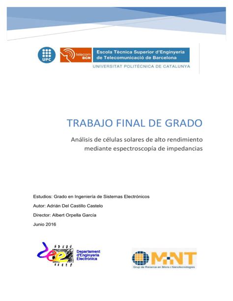 Trabajo Final De Grado P Gina Inicial De Upcommons