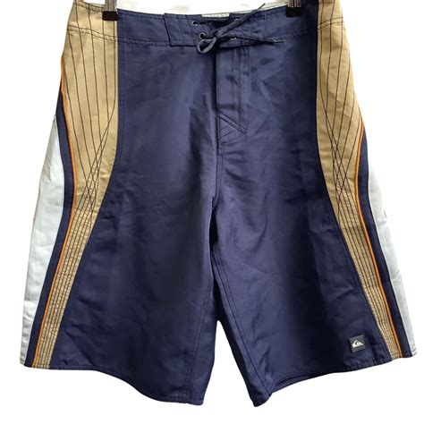 Quicksilver Mens Size 32 Board Shorts Navy Blue Beiges