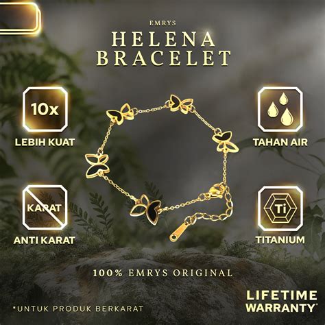 Jual BUY 1 FREE 1 GIFT Emrys Premium Bracelet HELENA Gelang Rantai