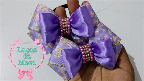 Laço cruzado estiloso super fácil na xuxinha DIY hair ribbon bow