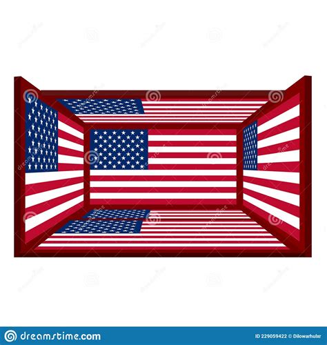 Usa Flag 3d Design In Frames Illustration Stock Illustration