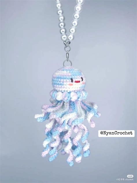 Jellyfish Keychain Crochet Pattern Crocheted Jellyfish Crochet Doll