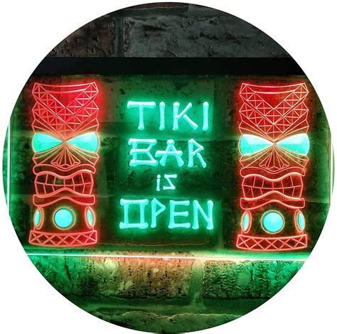 Tiki Bar Open Led Neon Light Sign Way Up Ts