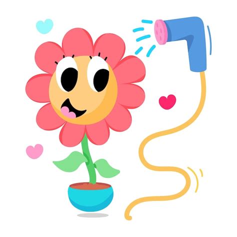 Premium Vector A Customizable Flat Sticker Of Plant Shower