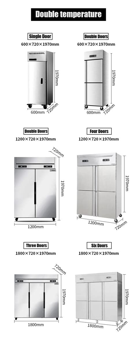 Commercial Stainless Steel Kitchen Upright Fridge 1000l Chest Freezer 6 ...