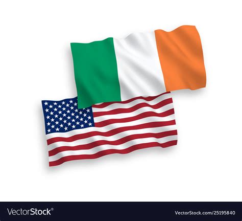 Flags Ireland And America On A White Background Vector Image