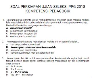 Contoh Soal Pretest Ppg Guru Kelas Sd Tukaffe Tukaffe