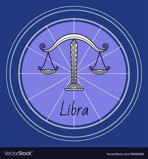 Libra Zodiac Sign Design Astrological Symbol Vector Image