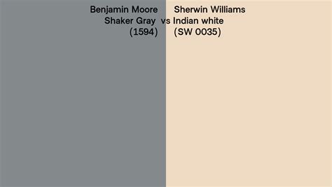 Benjamin Moore Shaker Gray 1594 Vs Sherwin Williams Indian White SW