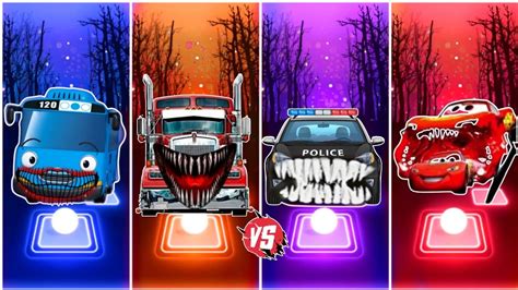 Tayo The Eater Bus Vs Eater Truck Vs Police Car Eater Vs Mcqeen Eater